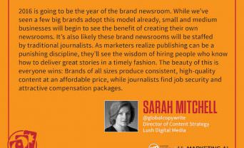 Sarah Mitchell's content marketing prediction for 2016